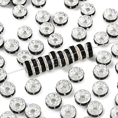 Brass Grade A Rhinestone Spacer Beads RB-A004-12-1