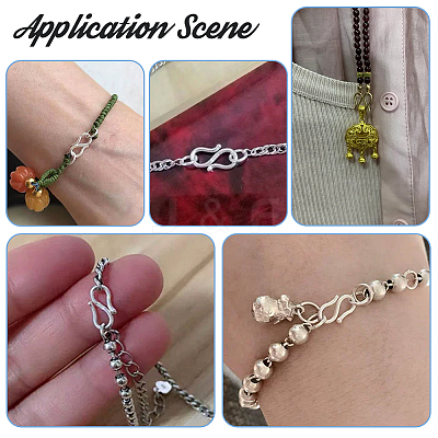 8Pcs 2 Styles 925 Sterling Silver Hook and S-Hook Clasps STER-PH0001-83-1