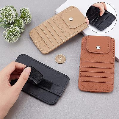 3Pcs 3 Colors Imitation Leather Car Sun Visor Organizers AJEW-FH0002-74-1