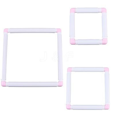 3 Stes 3 Styles Plastic Cross Stitch Embroidery Hoops DIY-CP0012-44B-1