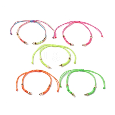 5 Colors Braided Nylon Cord Sets for DIY Bracelet Making AJEW-JB01238-1