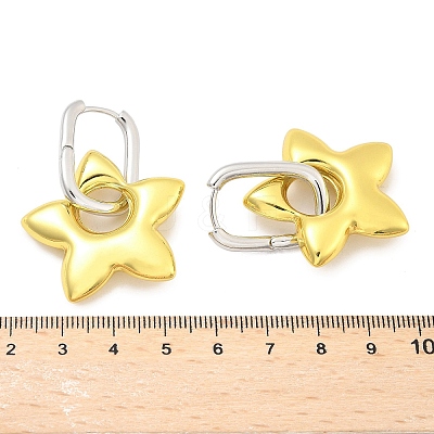 Star Brass Hoop Earrings for Women EJEW-U057-06C-03GP-1
