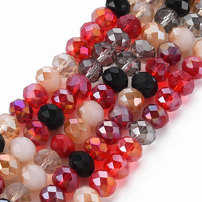 Electroplate Glass Beads Strands X-EGLA-S194-18D-1