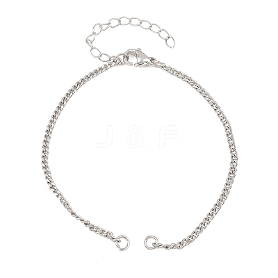 Brass Curb Chain Bracelet Making KK-CBADBBF-05P-1