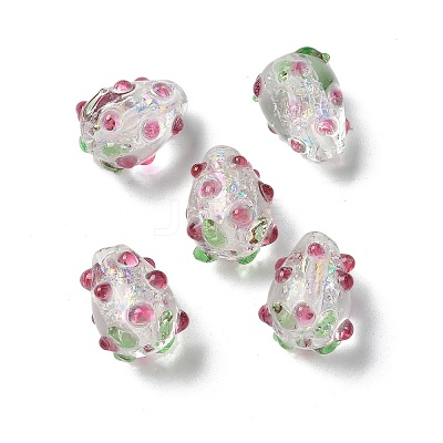 Handmade Foil Lampwork Bumpy Beads Strands FOIL-Z001-05C-1