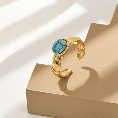 Natural Turquoise Finger Rings LS-RJEW-Q006-01G-G-1