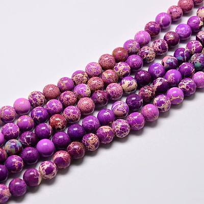 Natural Imperial Jasper Beads Strands X-G-I122-8mm-07-1