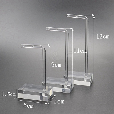 3Pcs L Shaped Acrylic Earring Displays Sets EDIS-WH0011-03-1
