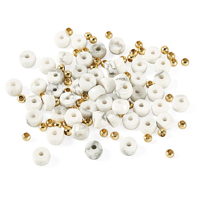 50Pcs Natural Howlite Beads G-TAD0001-09-1