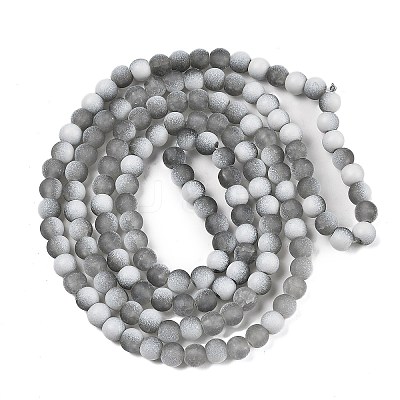 Frosted Crackle Glass Beads Strands GLAA-U001-8mm-M06-1