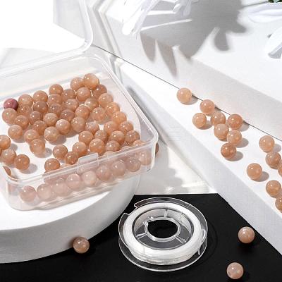 100Pcs 8mm Grade AAA Natural Gemstone Sunstone Round Beads DIY-LS0002-56-1