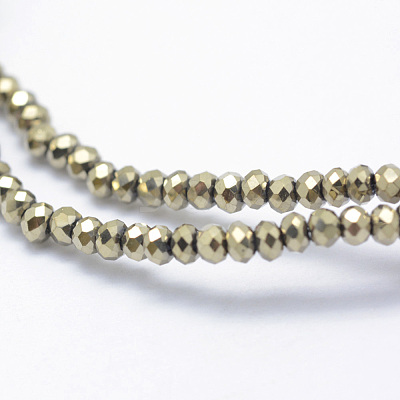 Electroplate Glass Beads Strands X-EGLA-J144-FP-A04-1