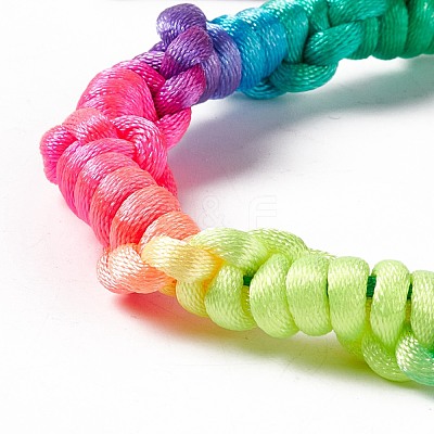 Colorful Polyester Braided Cord Bracelet BJEW-B065-05-1
