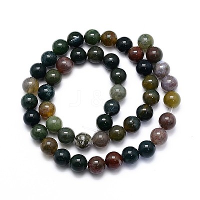 Natural Indian Agate Round Beads Strands G-G735-01-6mm-1