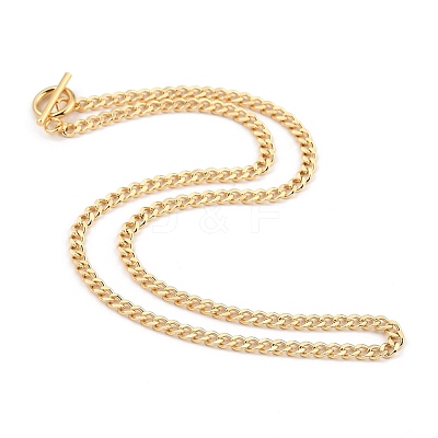 Brass Curb Chain Necklaces NJEW-JN02974-1