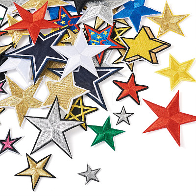 Star Computerized Embroidery Polyester Iron On Patches PATC-TAC0001-02-1