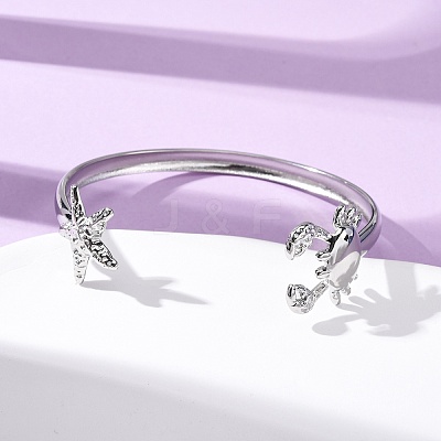 304 Stainless Steel Cuff Bangles for Women BJEW-C123-01A-P-1