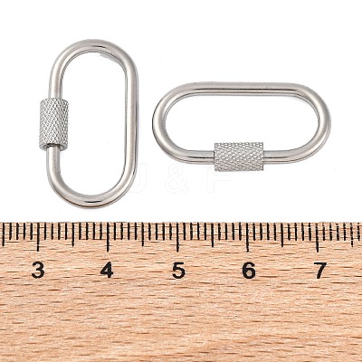 Non-Tarnish 304 Stainless Steel Screw Carabiner Lock Charms STAS-K192-01P-A-1