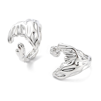 Brass Open Cuff Rings for Women RJEW-D016-03P-1