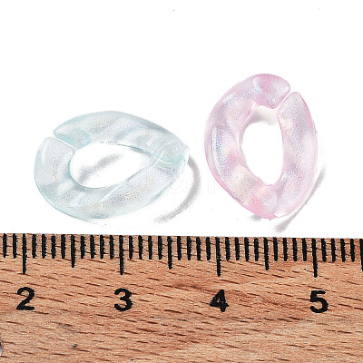 Luminous Rainbow Iridescent Plating Transparent Acrylic Linking Rings OACR-Z013-21-1