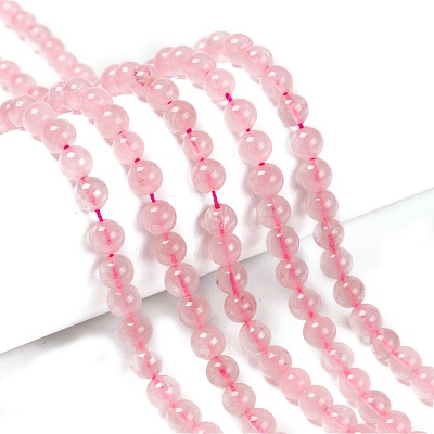 Natural  Rose Quartz Beads Strands X-G-L104-6mm-01-1
