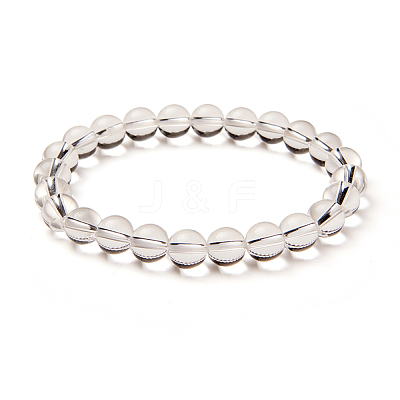 Natural Crystal Round Beads Stretch Bracelets BJEW-N301-8mm-07-1