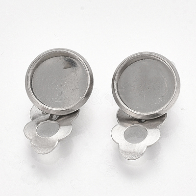 Non-Tarnish 304 Stainless Steel Clip-on Earring Findings STAS-S079-81B-1
