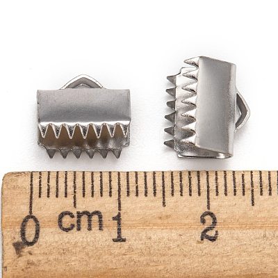 Tarnish Resistant 304 Stainless Steel Ribbon Clamp Ends STAS-J011-08-1