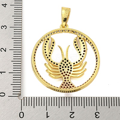 Real 18K Gold Plated Brass Micro Pave Cubic Zirconia Pendants KK-R159-37G-1