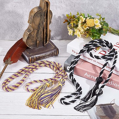 2Pcs 2 Style Polyester Tassel Big Pendant Decorations FIND-GF0004-11-1