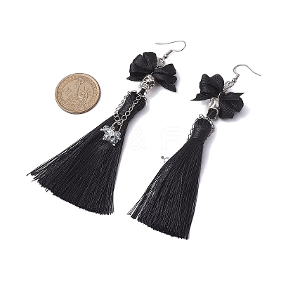 Halloween Alloy and Polyester Pendants Earrings EJEW-JE05971-1