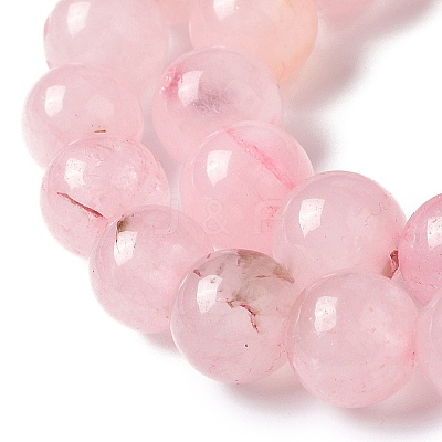 Natural Rose Quartz Dyed Beads Strands G-B046-07-10MM-1