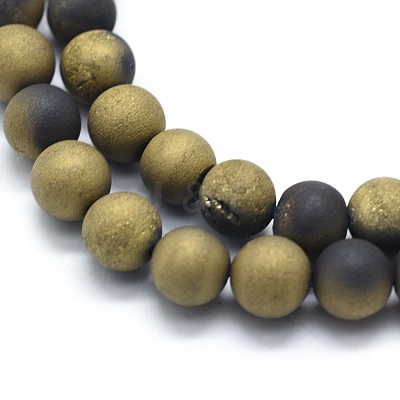 Electroplated Natural Druzy Agate Bead Strands G-E502-06A-1