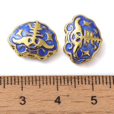 Rack Plating Brass Enamel Beads KK-P276-36G-1