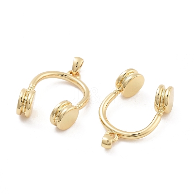 Headset Rack Plating Brass Pendants KK-G512-16G-1