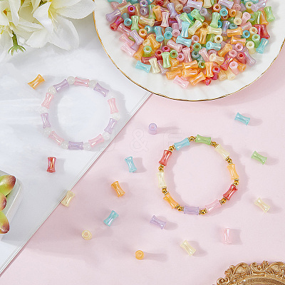 500Pcs Electroplate Opaque Resin Beads FIND-SP0005-06-1