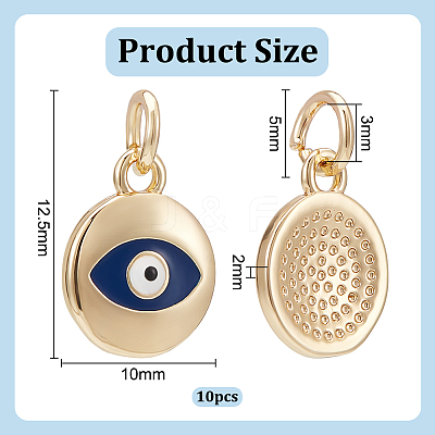 10Pcs Brass Enamel Charms KK-BC0013-91-1