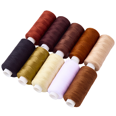 10Pcs 10 Colors Polyester Sewing Thread SENE-CY0001-05B-1