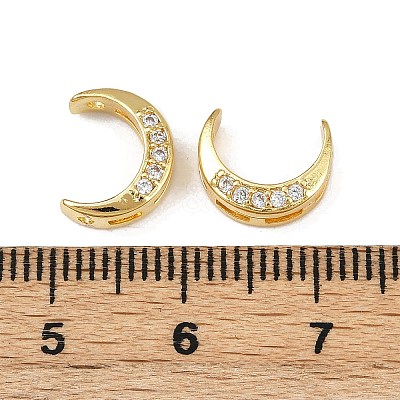 Brass Clear Cubic Zirconia Beads KK-D375-35G-01-1