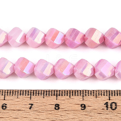 Anti-Tarnish Electroplate Glass Beads Strands GLAA-T025-8mm-14I-1