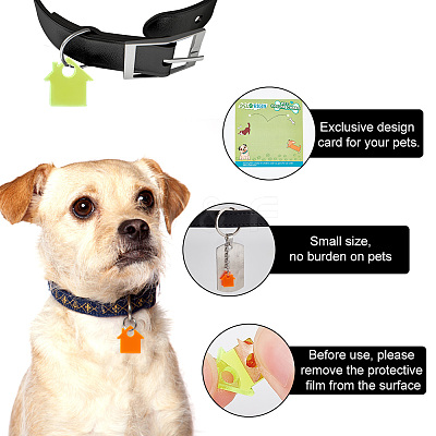 40Pcs 5 Colors Transparent Blank Acrylic Pet Dog ID Tag PALLOY-AB00047-1
