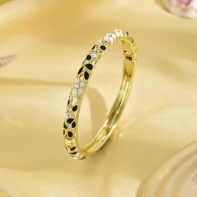 Enamel Flower Bangle with Rhinestone PF4009-2-1