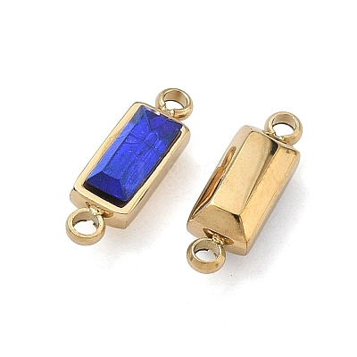Birthstone 304 Stainless Steel Rhinestone Connector Charms STAS-L022-576G-06-1