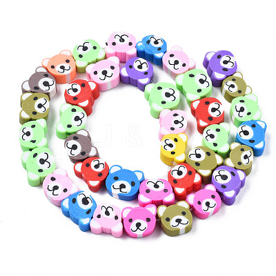 Handmade Polymer Clay Bead Strands CLAY-S096-004-01-1