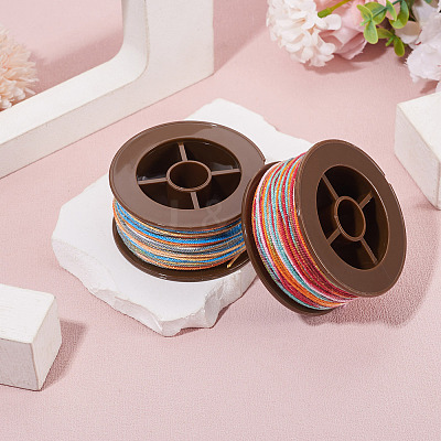 2 Rolls 2 Colors Segment Dyed Round Polyester Twisted Cords OCOR-TA0003-65B-1
