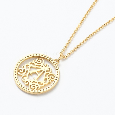 Brass Micro Pave Clear Cubic Zirconia Pendant Necklaces NJEW-J059-01A-1