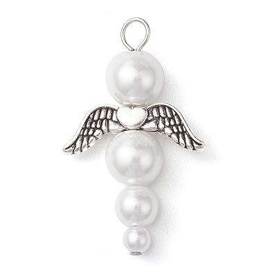 Glass Pearl Pendants PALLOY-JF02711-02-1