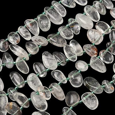Natural Green Lodolite Quartz Beads Strands G-P604-A20-01-1
