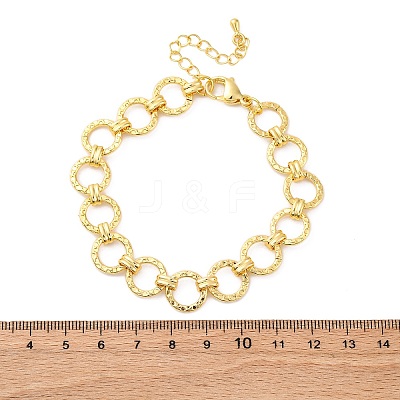 Brass Ring Chain Link Bracelets for Women Men BJEW-K273-16G-1