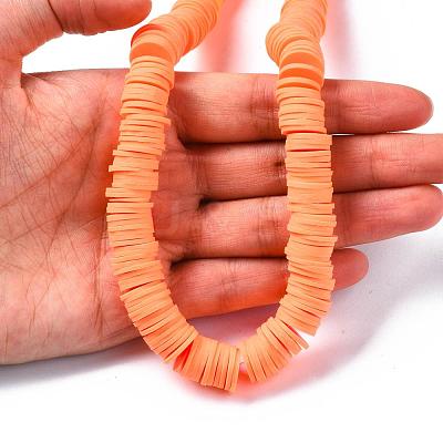 Flat Round Handmade Polymer Clay Beads CLAY-R067-12mm-11-1